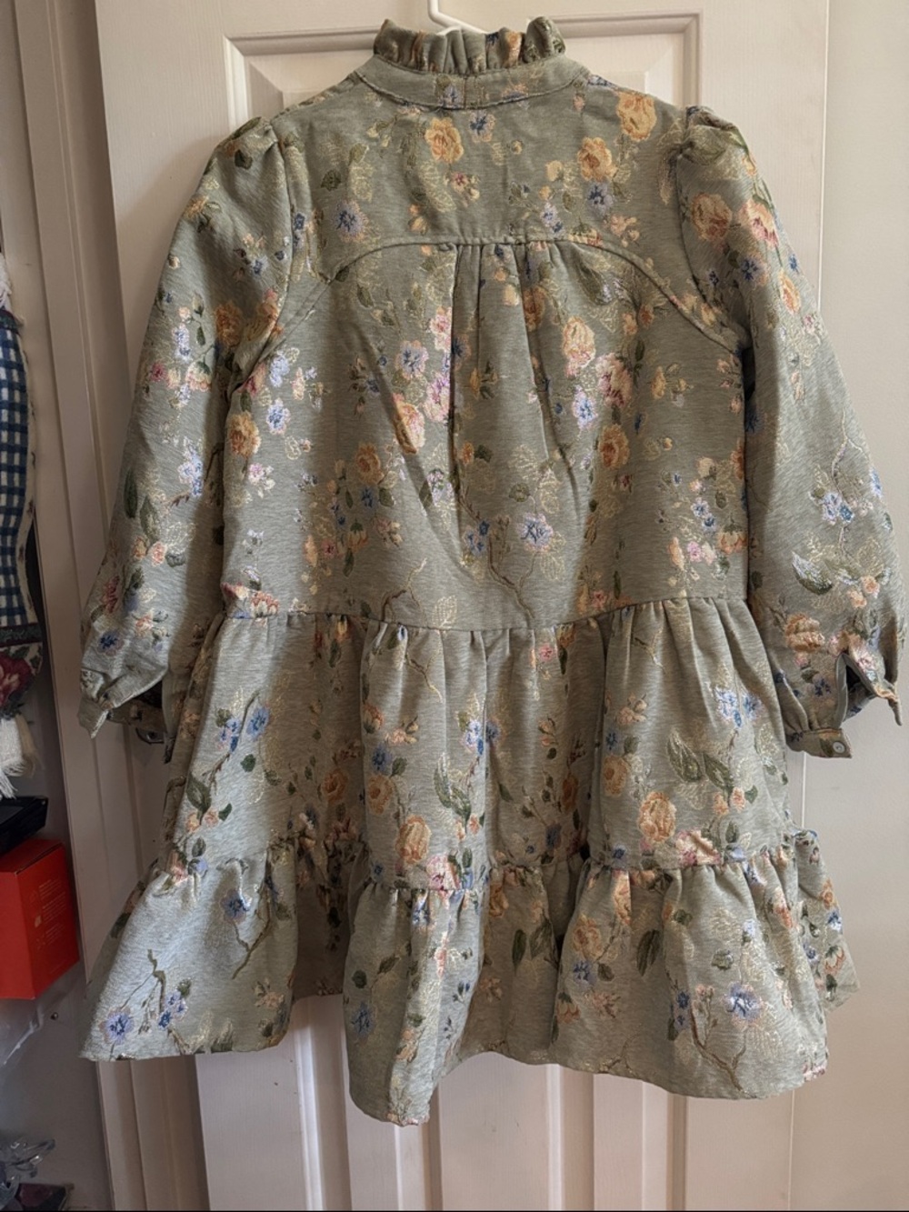 NWT “Always on my Mind” Sage Brocade Babydoll Dress - Picture 5 of 5